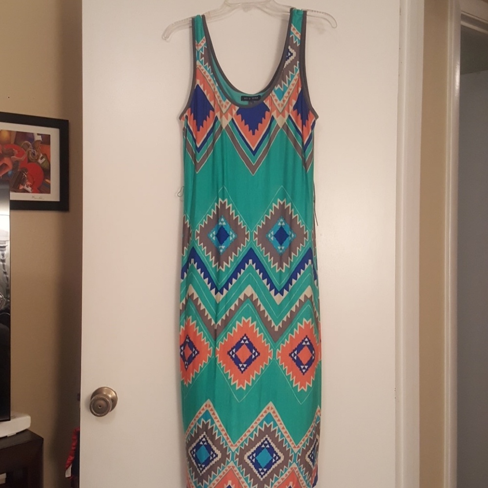 Turquoise midi dress
